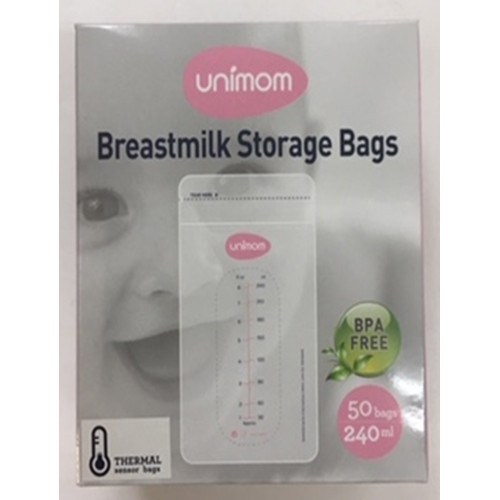 Unimom 溫度感應母乳儲存袋(240毫升/8安士，50個裝)